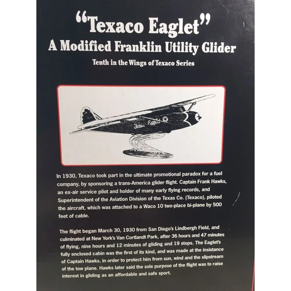 Ertl Wings of Texaco‎ Eaglet Franklin Utility Glider 10th in series HG9